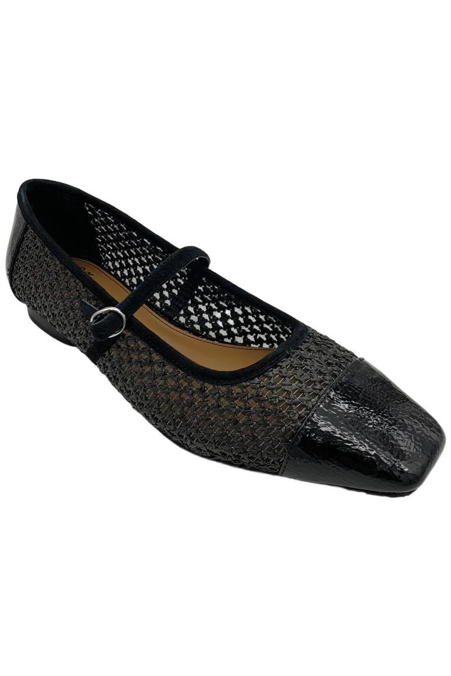 Donald Pliner Women's Ditzy Raffia Mary Jane Flats Black - Medium
